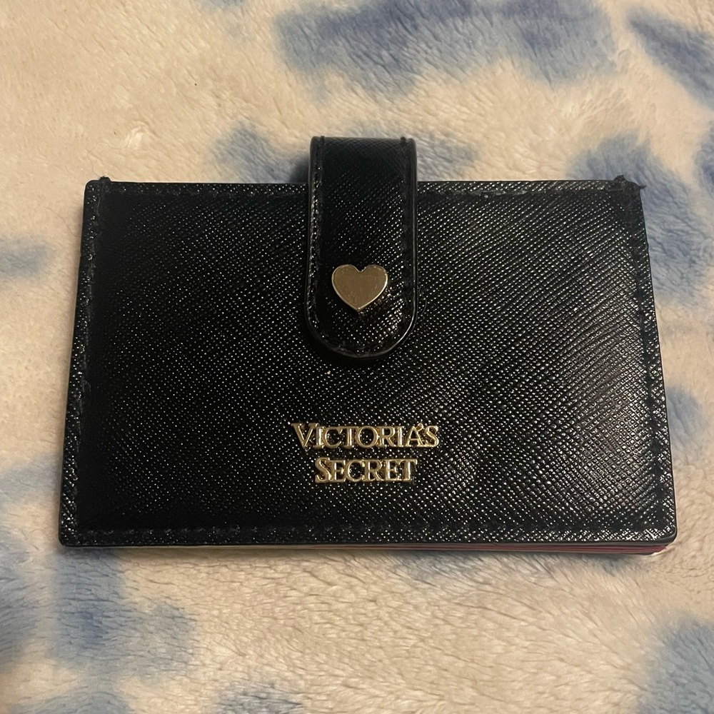 Black Victoria's Secret Expandable Card holder with colorful inside